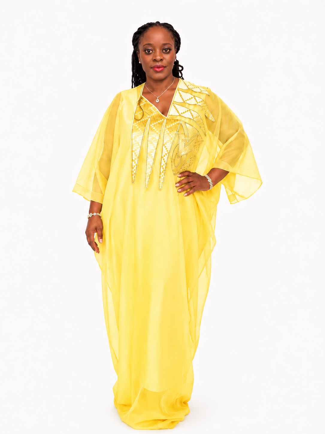 Women-organza-minion-yellow-boubou-2pcs-party-wear-by-Mighty-Fessy-Apparel-145.99